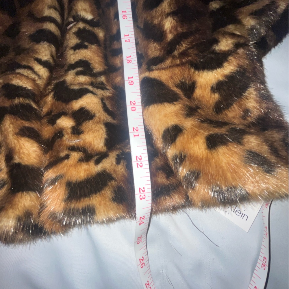 Calvin Klein Leopard Faux Fur Cape Jacket Y2K Cottagecore Boho Small NWT - Picture 11 of 11